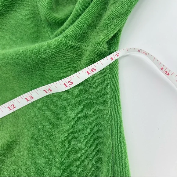 Juicy Couture Terry Cloth Full Zip Hoodie Women's M Green Y2K Jacket Vintage - Picture 10 of 11